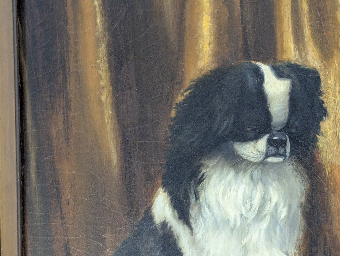 Alexander Pope Japanese Chin Oil Painting Crystal Ball Listed Artist Signed - 4