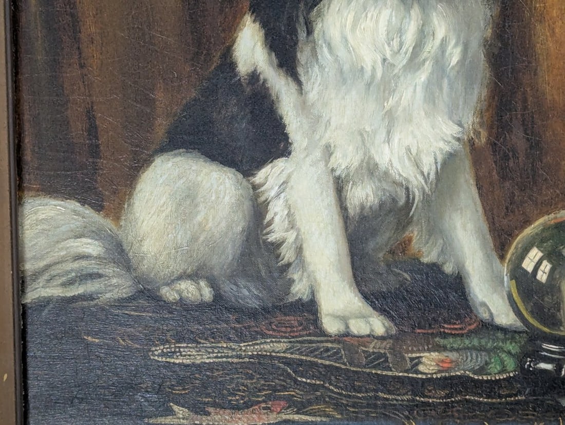 Alexander Pope Japanese Chin Oil Painting Crystal Ball Listed Artist Signed - 6