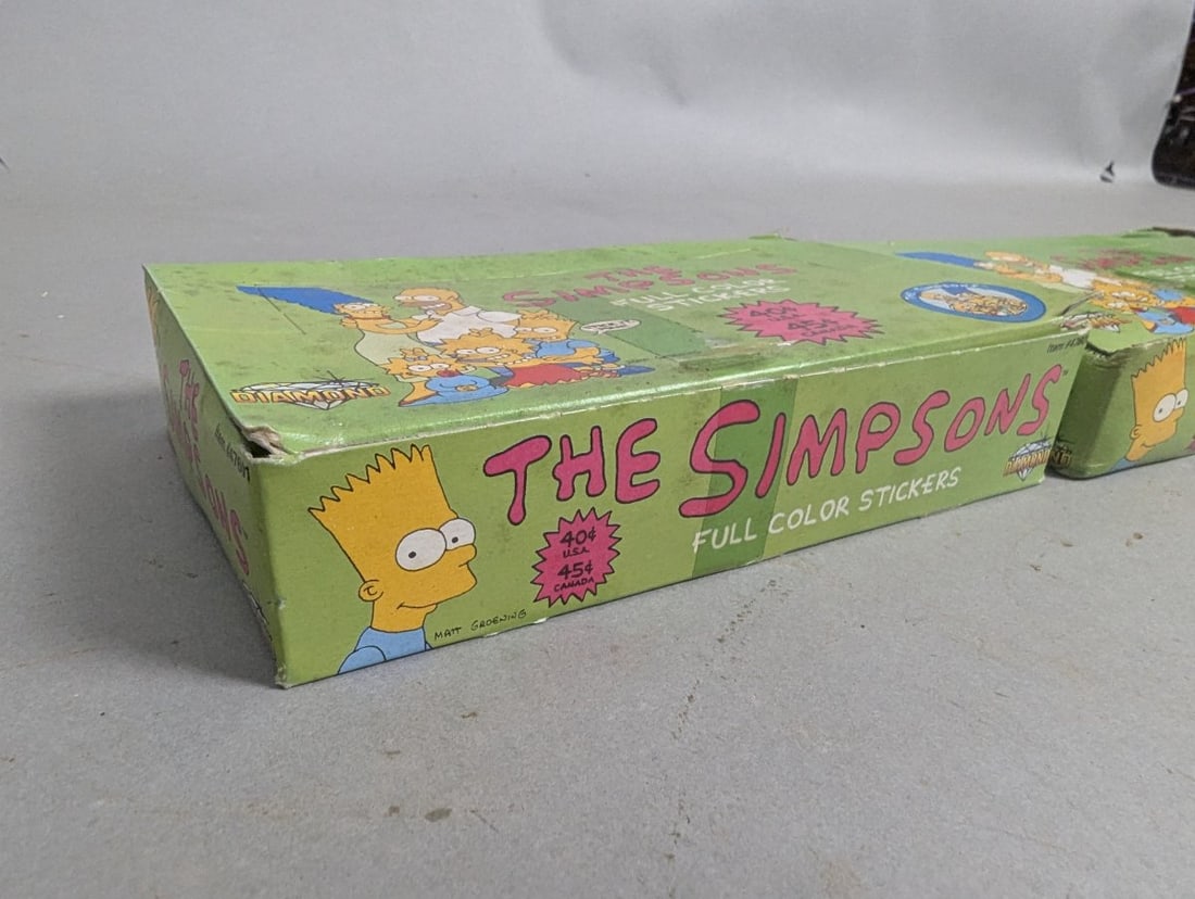 Vintage The Simpsons Full Color Stickers Display Boxes Lot - 3
