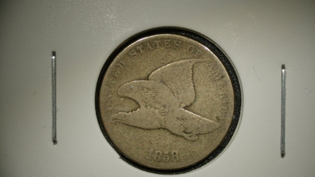1858 Flying Eagle Cent V.G. Grade - James B. Longacre Design Coin Collectible: **Important** Please read below description on how to avoid high shipping costs. This is an 1858 Flying Eagle Cent with a V.G. (Very Good) grade. The Flying Eagle cent was a short-lived series, produc