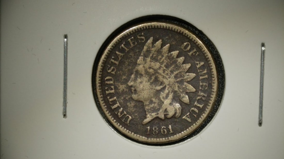 1861 Indian Head Cent VF by James B. Longacre Civil War Era Copper-Nickel Coin (1 of 2)