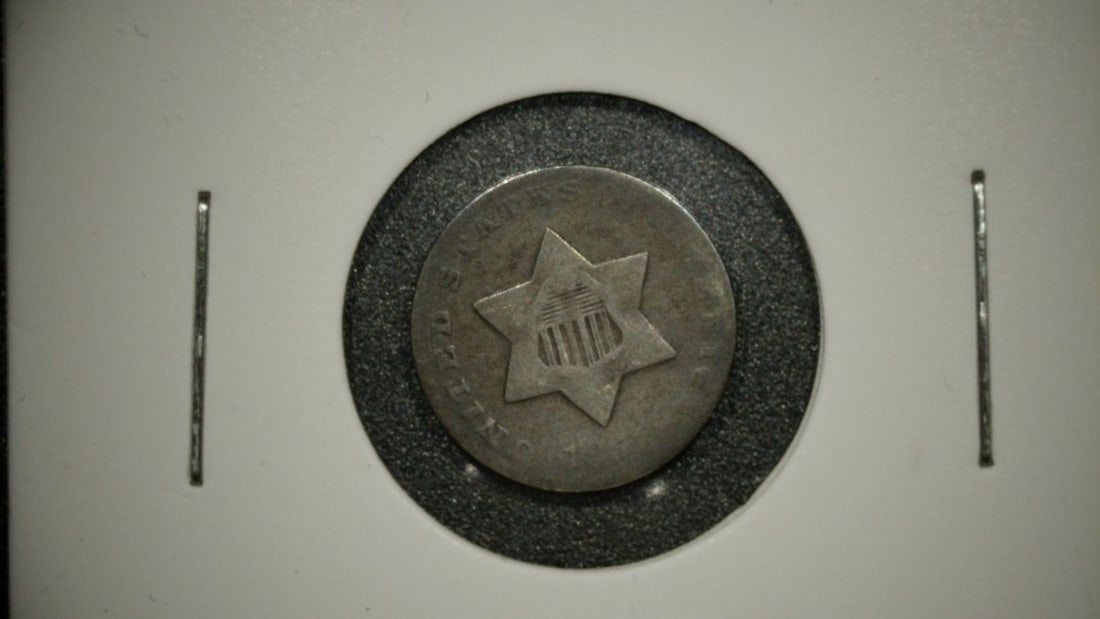 1851 U.S. Silver Three-Cent Piece Trime G by James B. Longacre - Rare Coin: **Important** Please read below description on how to avoid high shipping costs. This is an 1851 United States silver three-cent piece, commonly known as a 'trime'. The obverse features a six-pointed