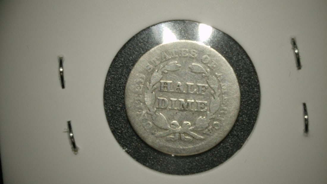 1844 Seated Liberty Half Dime A.G. Silver Coin Christian Gobrecht - 2