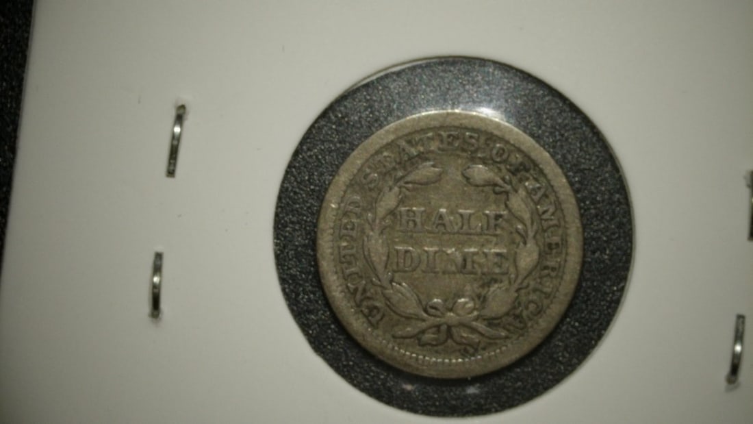 1853 Seated Liberty Half Dime with Arrows - G (Good) - Christian Gobrecht Design - 2
