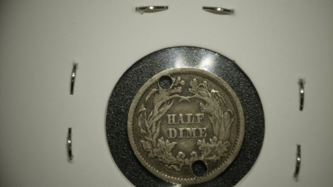 Lot of 2 United States Half Dime Coins 1861 Seated Liberty Poor 1834 Capped Bust Poor - 2