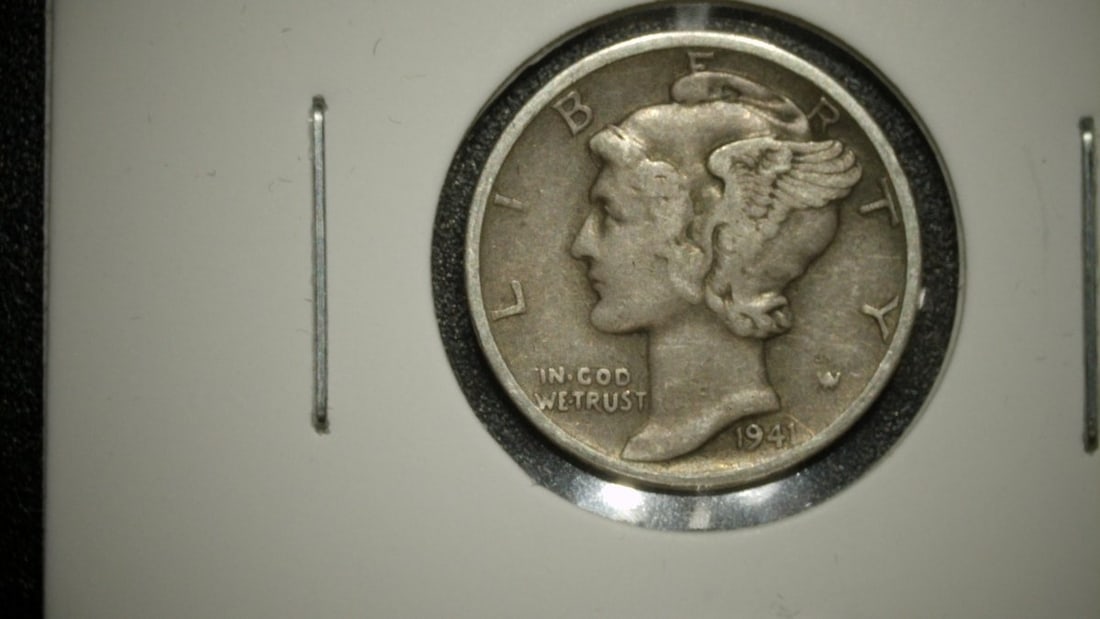 1941 1943 1944 1945 Mercury Dimes Lot - Adolph A. Weinman - Collectible Silver Coins (1 of 8)