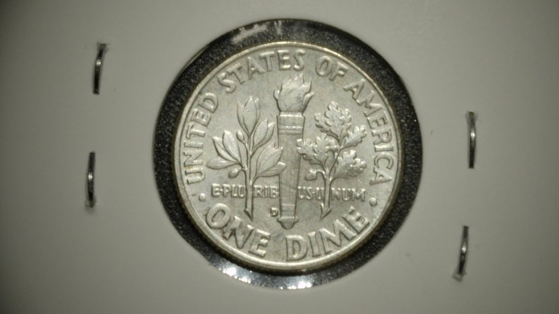 Collection of 5 Roosevelt Dimes by John R. Sinnock | 1947 F, 1955-D VF, 1956 EF, 1950 F, 1963-D Unc - 10