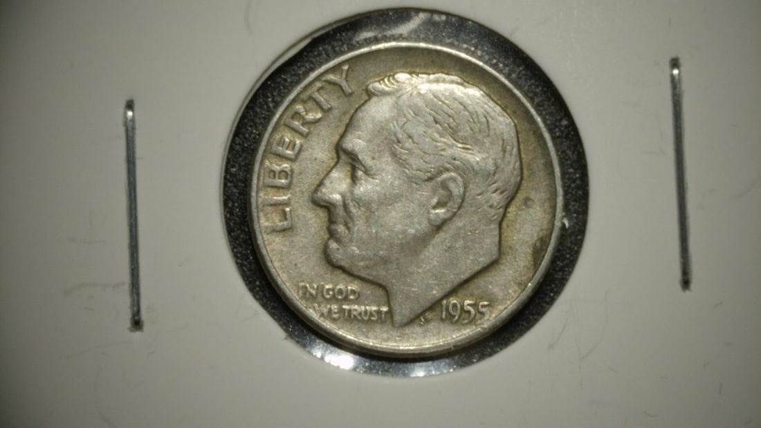 Collection of 5 Roosevelt Dimes by John R. Sinnock | 1947 F, 1955-D VF, 1956 EF, 1950 F, 1963-D Unc - 3