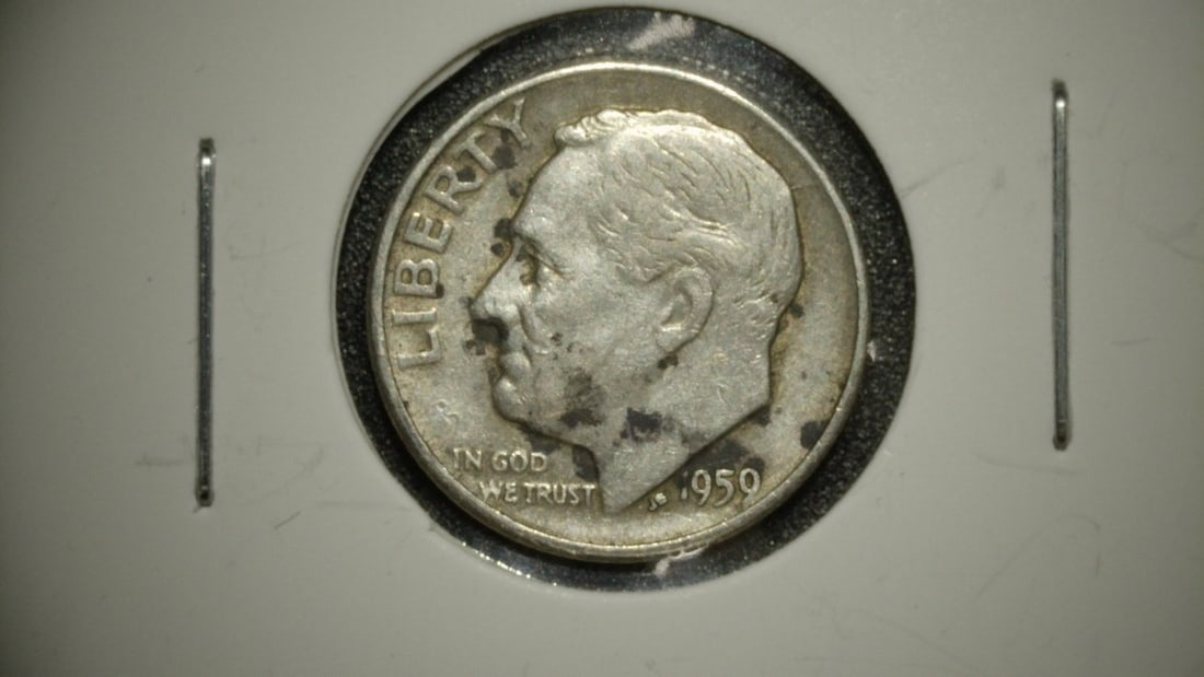 Collection of 5 Roosevelt Dimes by John R. Sinnock | 1947 F, 1955-D VF, 1956 EF, 1950 F, 1963-D Unc - 7