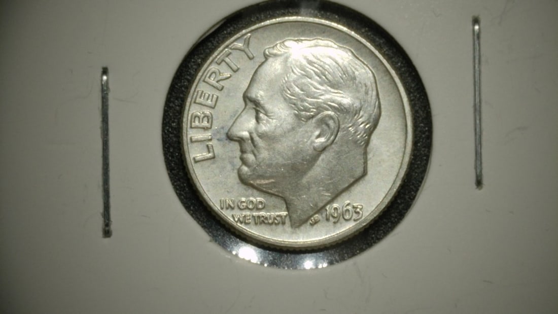 Collection of 5 Roosevelt Dimes by John R. Sinnock | 1947 F, 1955-D VF, 1956 EF, 1950 F, 1963-D Unc - 9