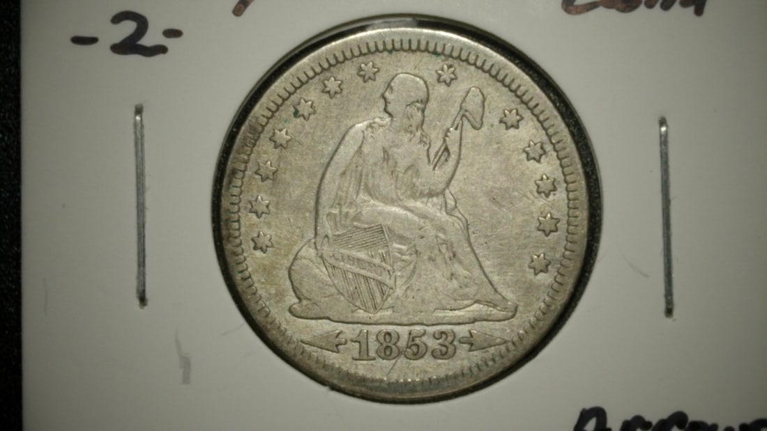 1853 Seated Liberty Quarter Dollar Arrows & Rays E.F. Christian Gobrecht Design: **Important** Please read below description on how to avoid high shipping costs. Add this stunning 1853 Seated Liberty Quarter Dollar, featuring the unique Arrows & Rays design, to your collection