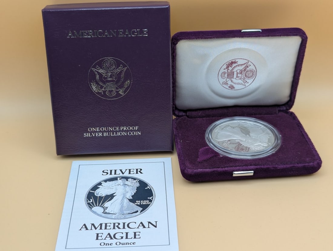 1990-S American Eagle Silver Proof Dollar Coin by Adolph A. Weinman - Grade: Excellent (1 of 6)