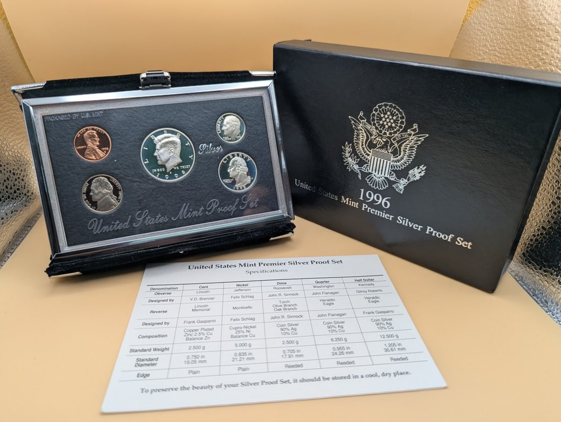 1996 United States Mint Premier Silver Proof Set - Gem Quality Coins with Original Packaging (1 of 5)