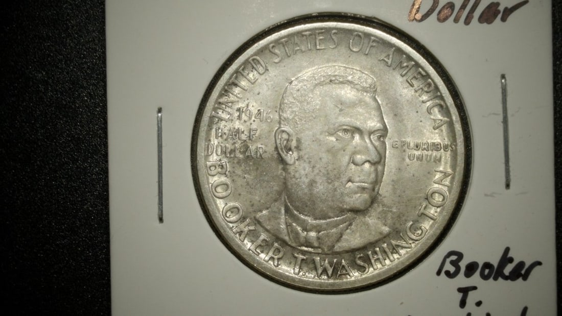 1946 Booker T. Washington Commemorative Half Dollar Lot by Isaac Scott Hathaway: **Important** Please read below description on how to avoid high shipping costs. This lot includes two 1946 Booker T. Washington Commemorative Half Dollars. One coin is in Extremely Fine (EF)