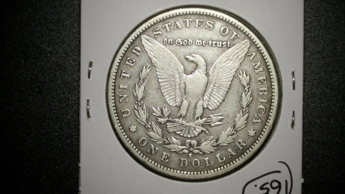 1881-S Morgan Silver Dollar Coin VG Designed by George T. Morgan - 2