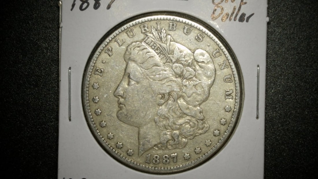 1887 Morgan Silver Dollar Coin by George T. Morgan - Very Good Condition (1 of 2)