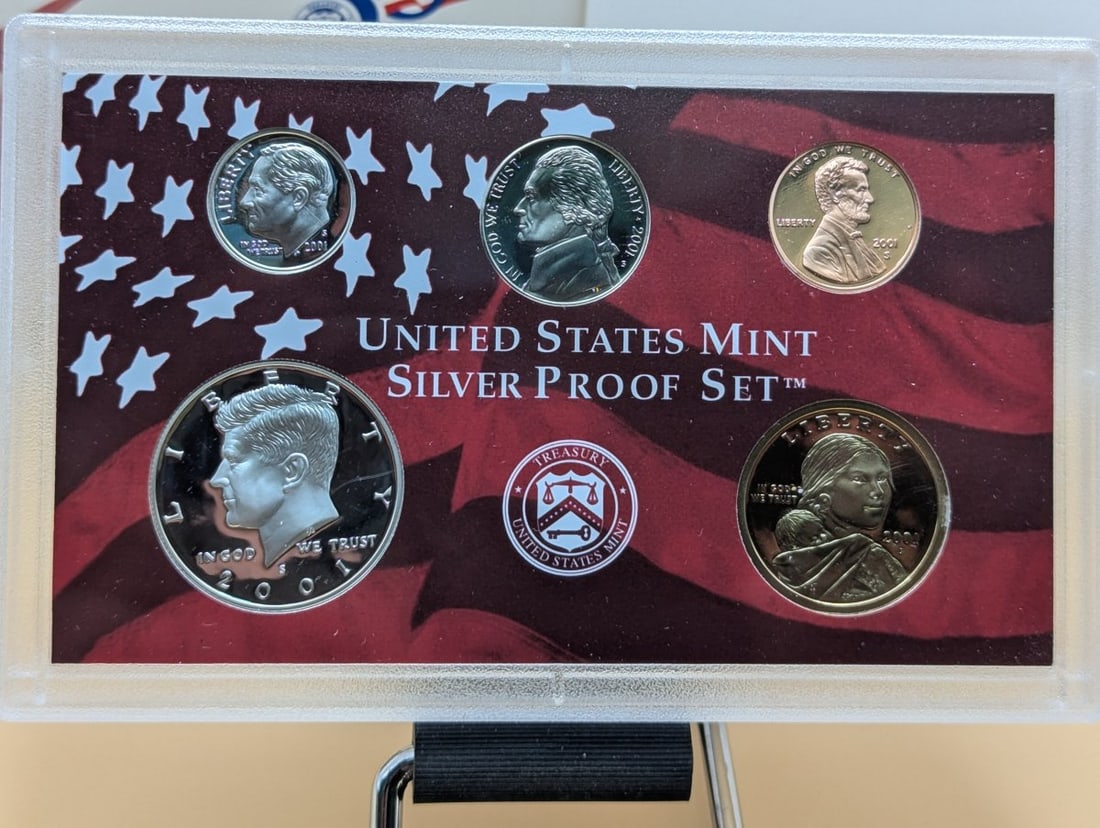 2001-S United States Mint Silver Proof Set 10 Coins Complete OGP with COA - 4