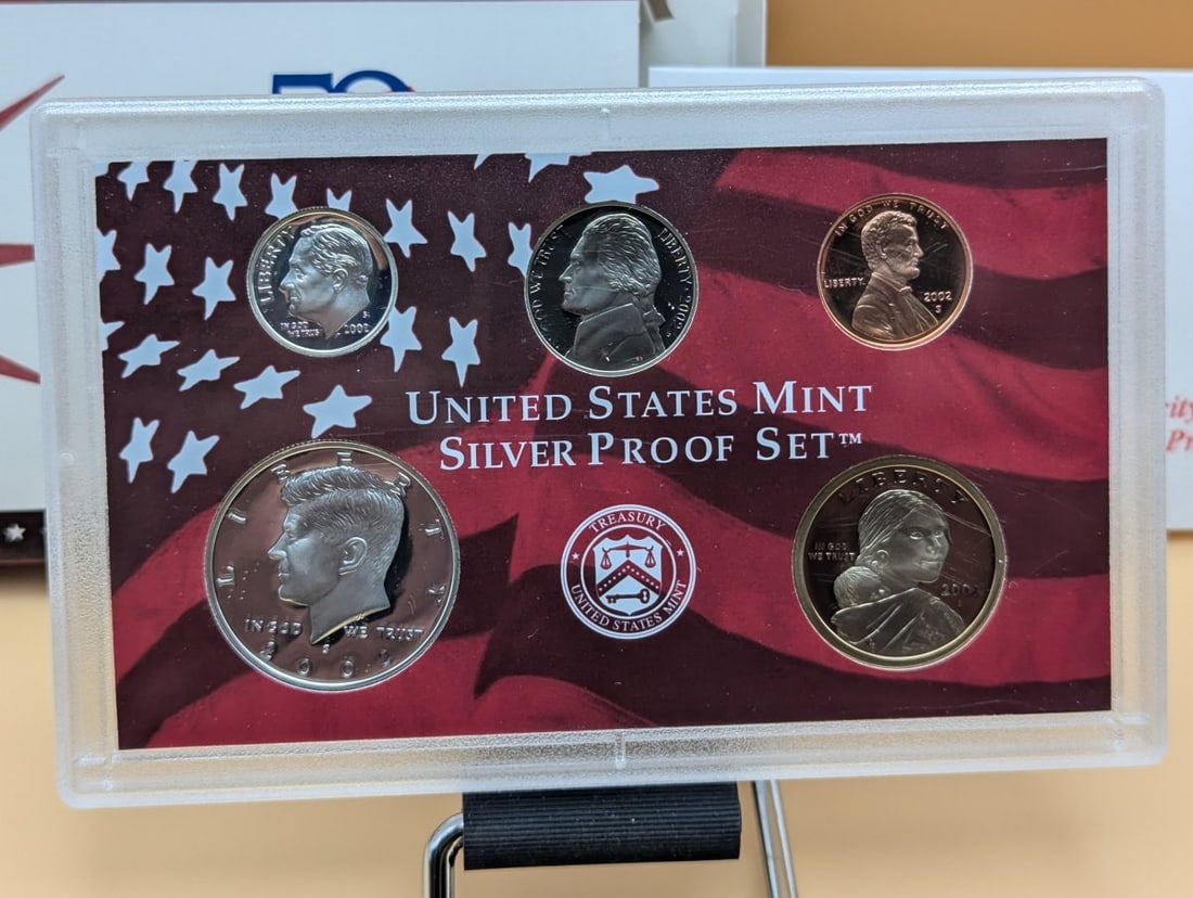 2002-S United States Mint Silver Proof Set 10 Coins with OGP COA 90% Silver - 4