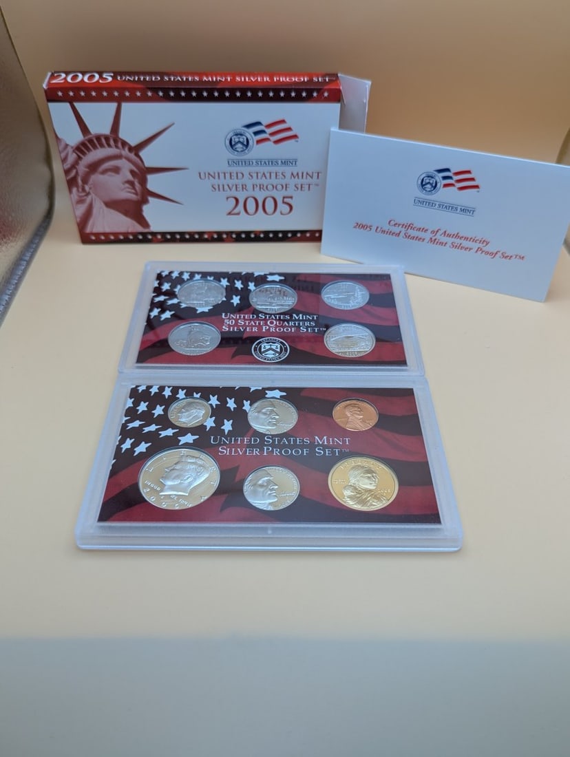 2005 United States Mint Silver Proof Set 11 Coins with Box and CoA - Excellent Grade (1 of 6)
