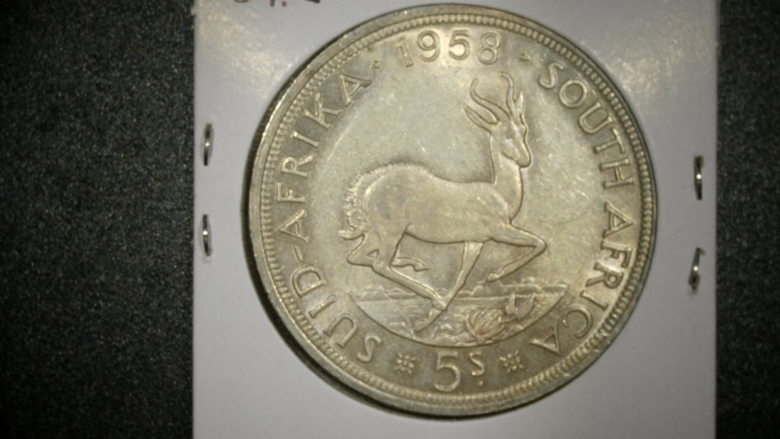 1958 South Africa 5 Shillings Coin Lot - F & VF - Mary Gillick, Coert Steynberg Designs - 2