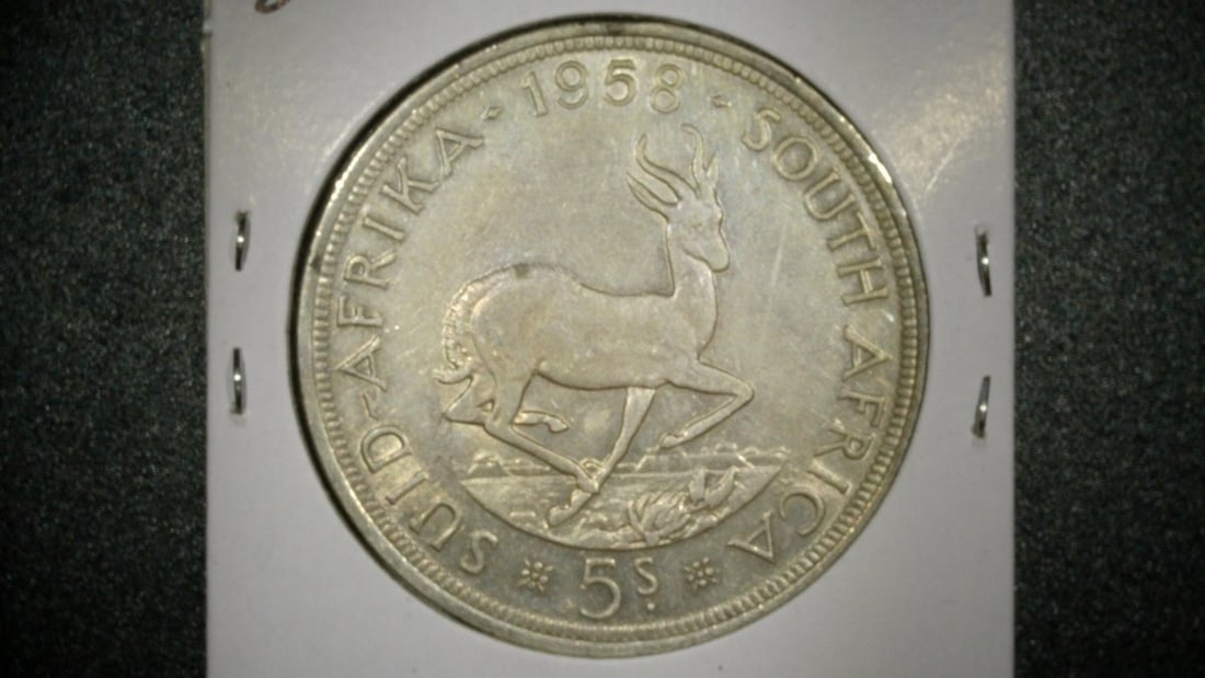 1958 South Africa 5 Shillings Coin Lot - F & VF - Mary Gillick, Coert Steynberg Designs - 4