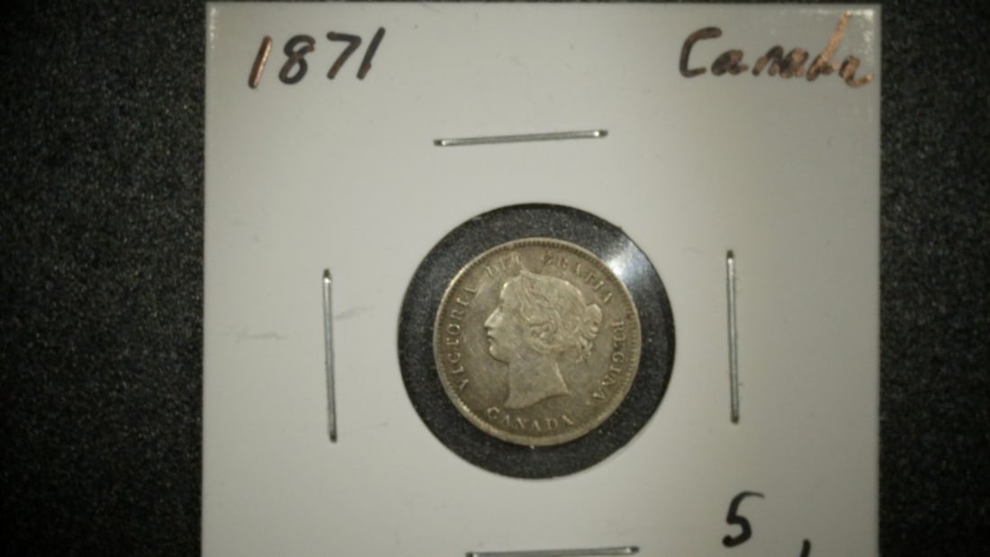 1871 Canada Silver 5 Cents Coin Extra Fine By Leonard Charles Wyon: **Important** Please read below description on how to avoid high shipping costs. Up for auction is a stunning 1871 Canada Silver 5 Cents Coin, graded Extra Fine. This rare piece showcases the