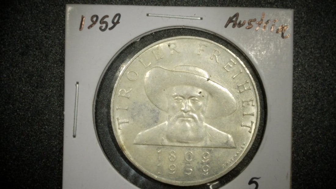 1959 Austria 50 Schilling Tyrolean Freedom Coin Almost Uncirculated Silver Andreas Hofer: **Important** Please read below description on how to avoid high shipping costs. This stunning 1959 Austria 50 Schilling commemorates the 150th anniversary of the Tyrolean Rebellion, led by the