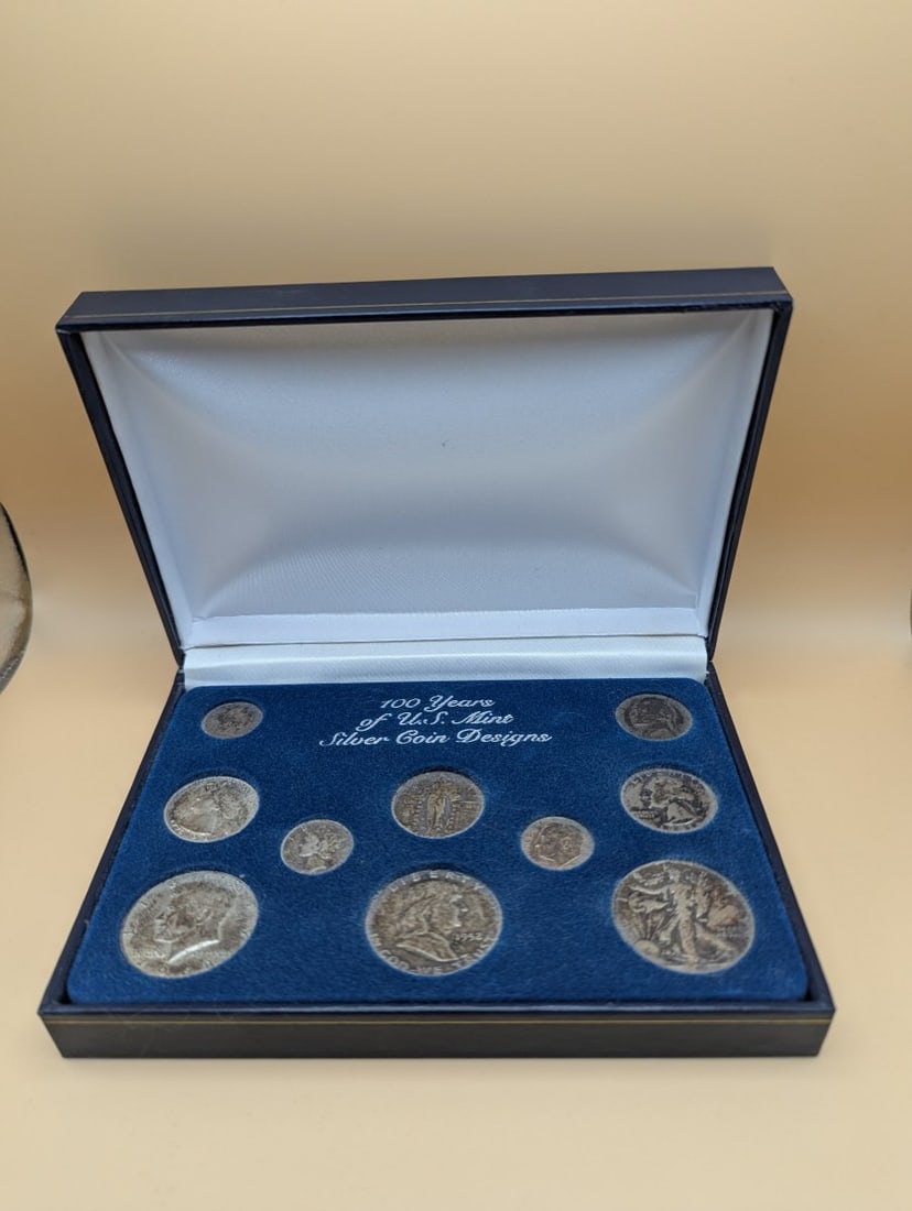 100 Years of U.S. Mint Silver Coin Designs Set - Good Condition - American Historic Society (1 of 5)