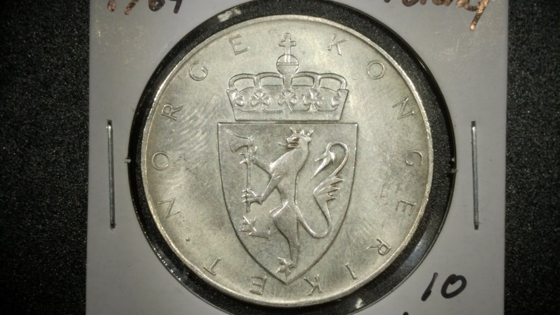 1964 Norway 10 Kroner Eidsvoll Commemorative Coin Mint Condition Ã˜ivind Hansen: **Important** Please read below description on how to avoid high shipping costs. Here's a striking 1964 Norway 10 Kroner 'Eidsvoll' commemorative coin, perfect for collectors! This remarkable coin