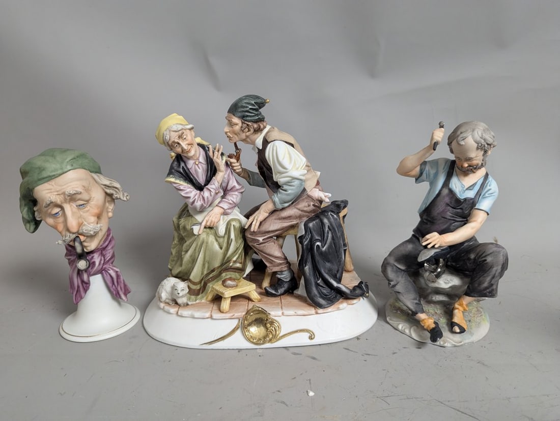 Arnart Creations Porcelain Figurines Elderly Couple Cobbler Old Man Bust: **Important** Please read below description on how to avoid high shipping costs. Discover this beautiful collection of Arnart Creations porcelain figurines, featuring a figural group of an elderly