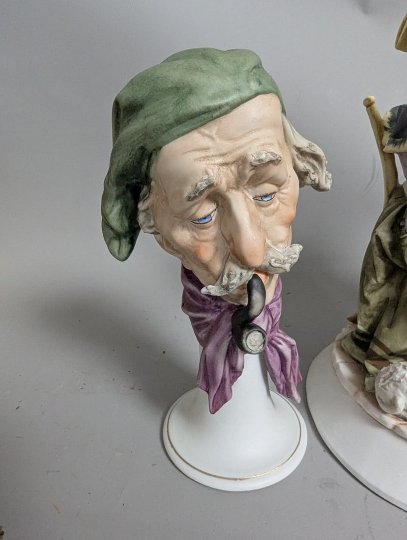 Arnart Creations Porcelain Figurines Elderly Couple Cobbler Old Man Bust - 2