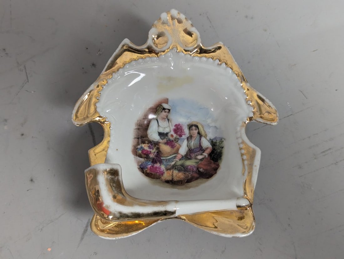 Vintage Ceramic Pipe Holders Collection Decorative Trinket Dishes Rosenthal Bavaria - 11