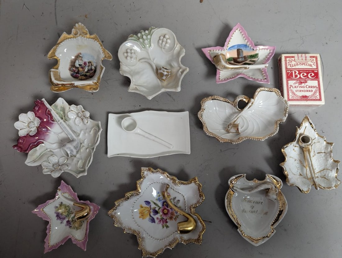 Vintage Ceramic Pipe Holders Collection Decorative Trinket Dishes Rosenthal Bavaria - 12