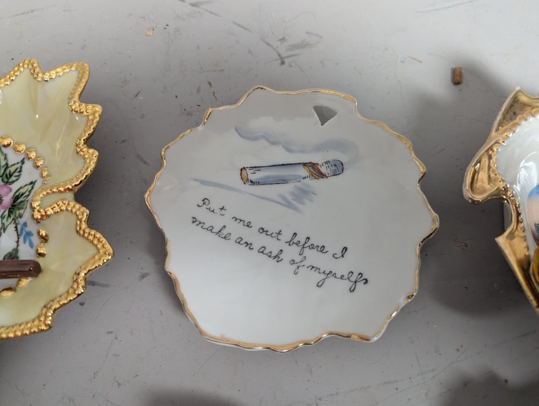 Vintage Ceramic Ashtray Collection Pipe Rests Decorative Souvenir Ware 10 Pieces - 3