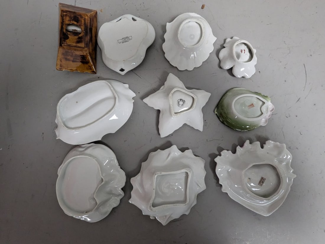 Vintage Ceramic and Porcelain Decorative Dishes Pipe Ashtrays Collection 10 Pieces - 13