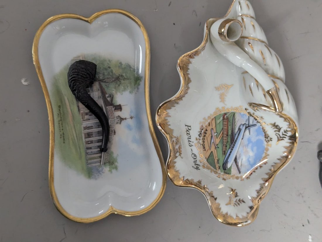 Vintage Collection of 18 Thematic Pipe Holder Ashtrays and Trinket Dishes - 10