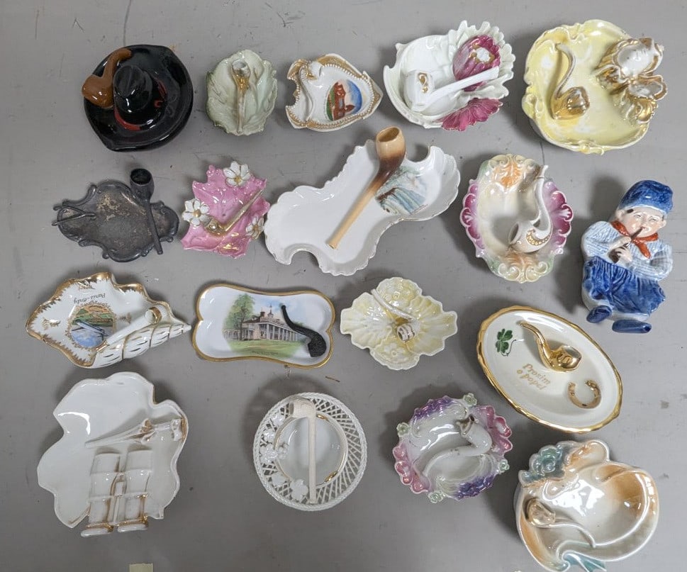 Vintage Collection of 18 Thematic Pipe Holder Ashtrays and Trinket Dishes (1 of 10)