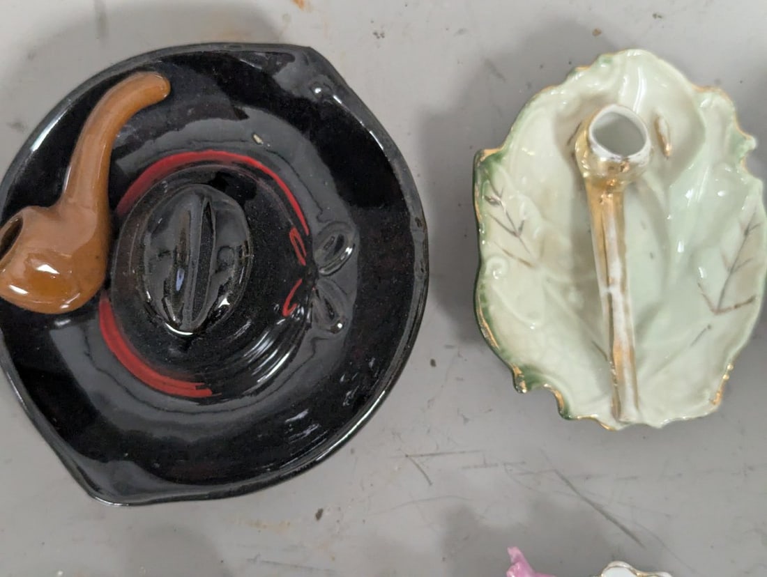 Vintage Collection of 18 Thematic Pipe Holder Ashtrays and Trinket Dishes - 2