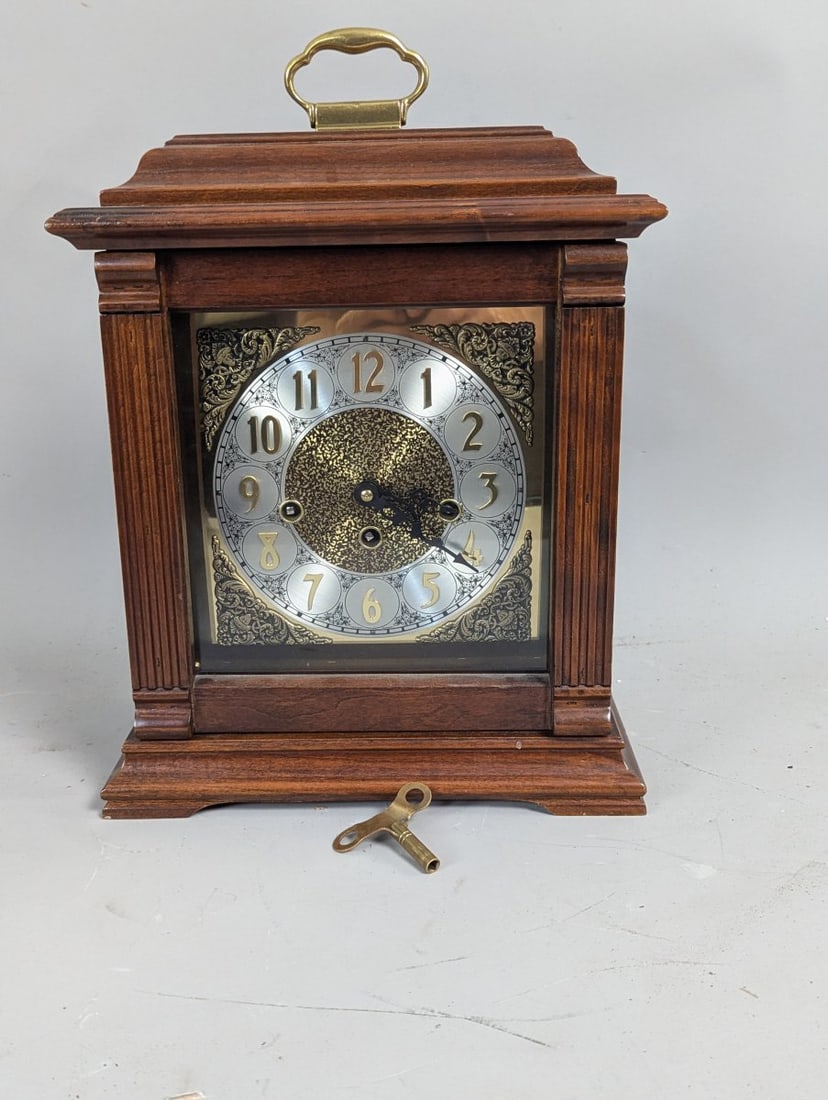 Emperor Key-Wind Mantel Clock with German Hermle Movement and Pendulum (1 of 8)