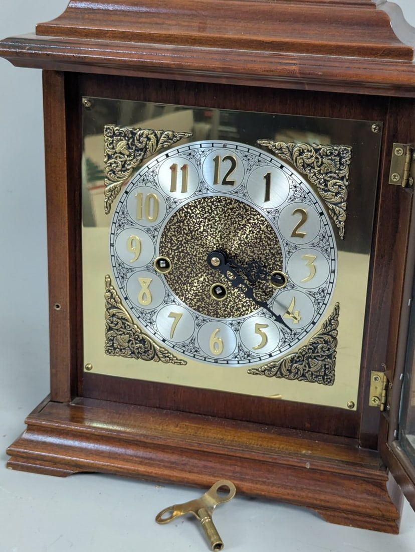 Emperor Key-Wind Mantel Clock with German Hermle Movement and Pendulum - 2