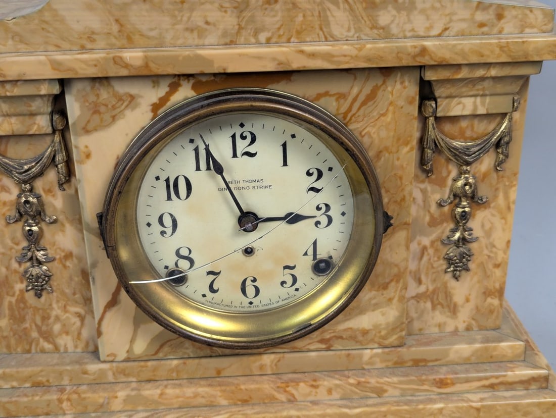 Seth Thomas Adamantine Ding Dong Strike Mantel Clock Collectible Vintage Decor - 3