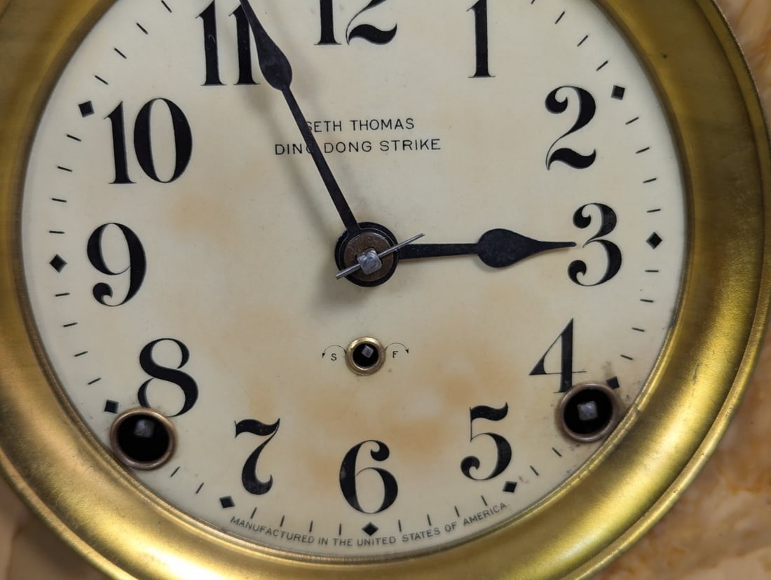 Seth Thomas Adamantine Ding Dong Strike Mantel Clock Collectible Vintage Decor - 4