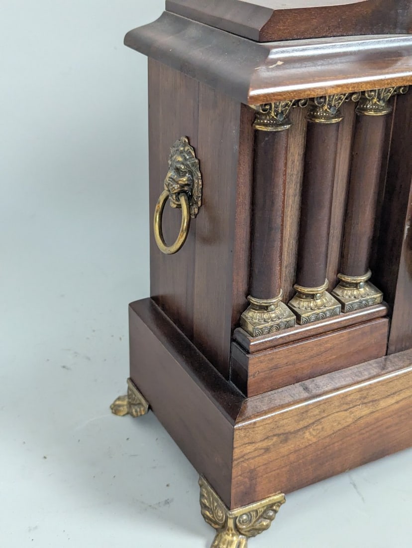 Emperor Neoclassical Mantel Clock with Key and Pendulum in Working Order - 5
