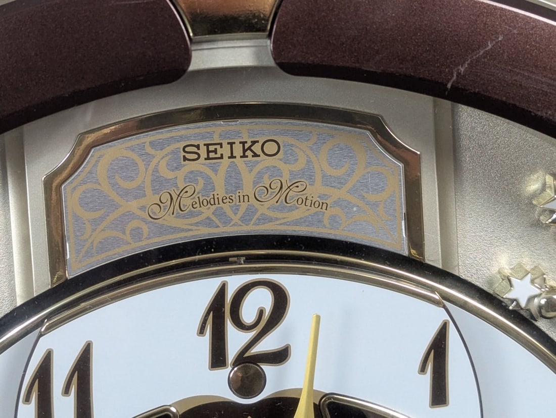 Seiko Melodies in Motion Musical Wall Clock QXM491B with Swarovski Crystals - 2