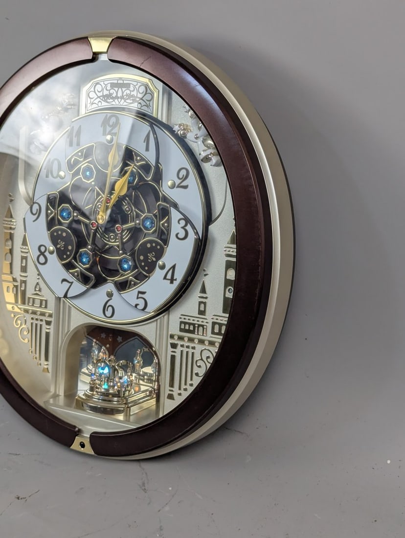 Seiko Melodies in Motion Musical Wall Clock QXM491B with Swarovski Crystals - 5