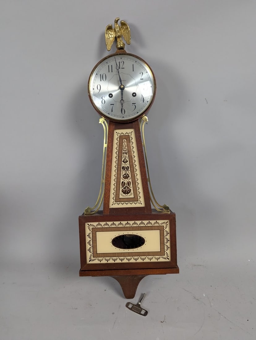 Seth Thomas Brookfield 6W Banjo Clock with Pendulum and Key Excellent Vintage Timepiece (1 of 10)