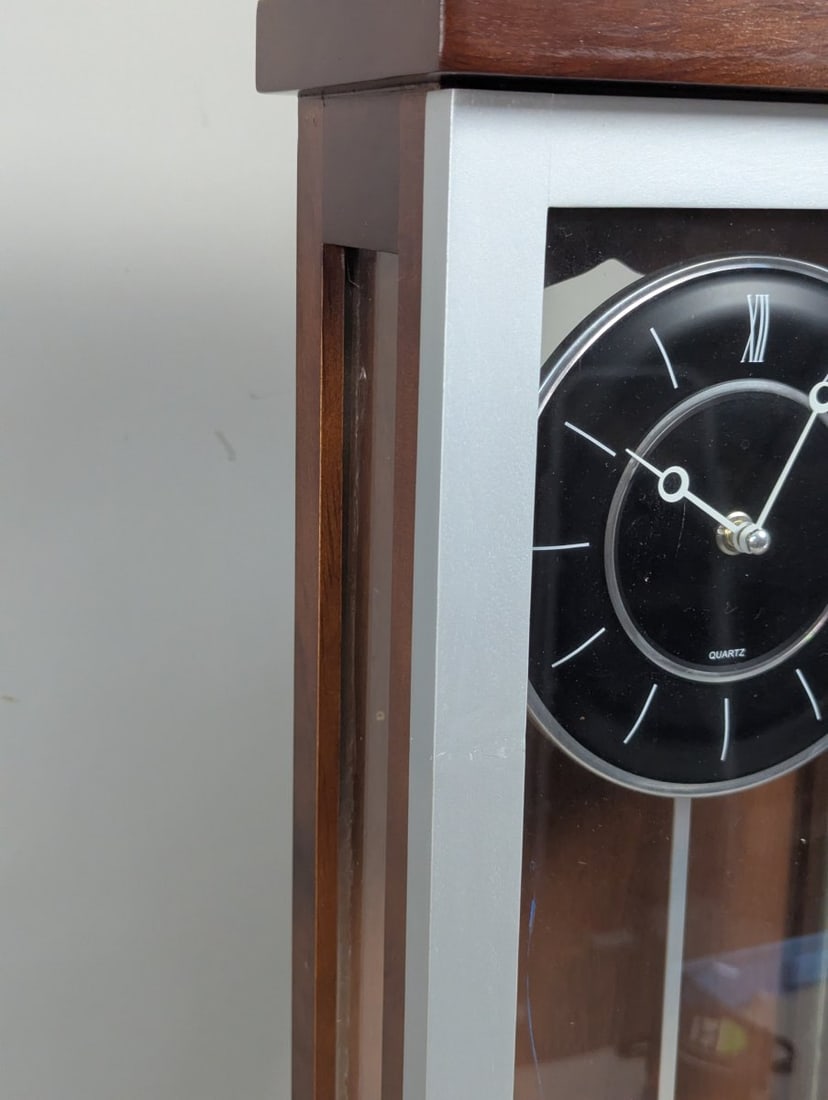 Mid-Century Modernist Regulator-Style Pendulum Clock Minimalist Design Quartz - 5