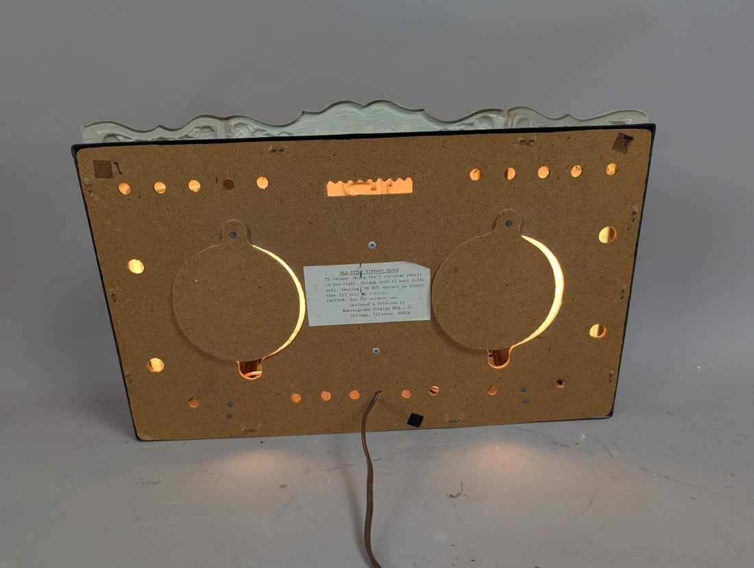 Vintage 1978 Heileman's Old Style Tiffany Lighted Beer Clock Unique Bar Decor - 5
