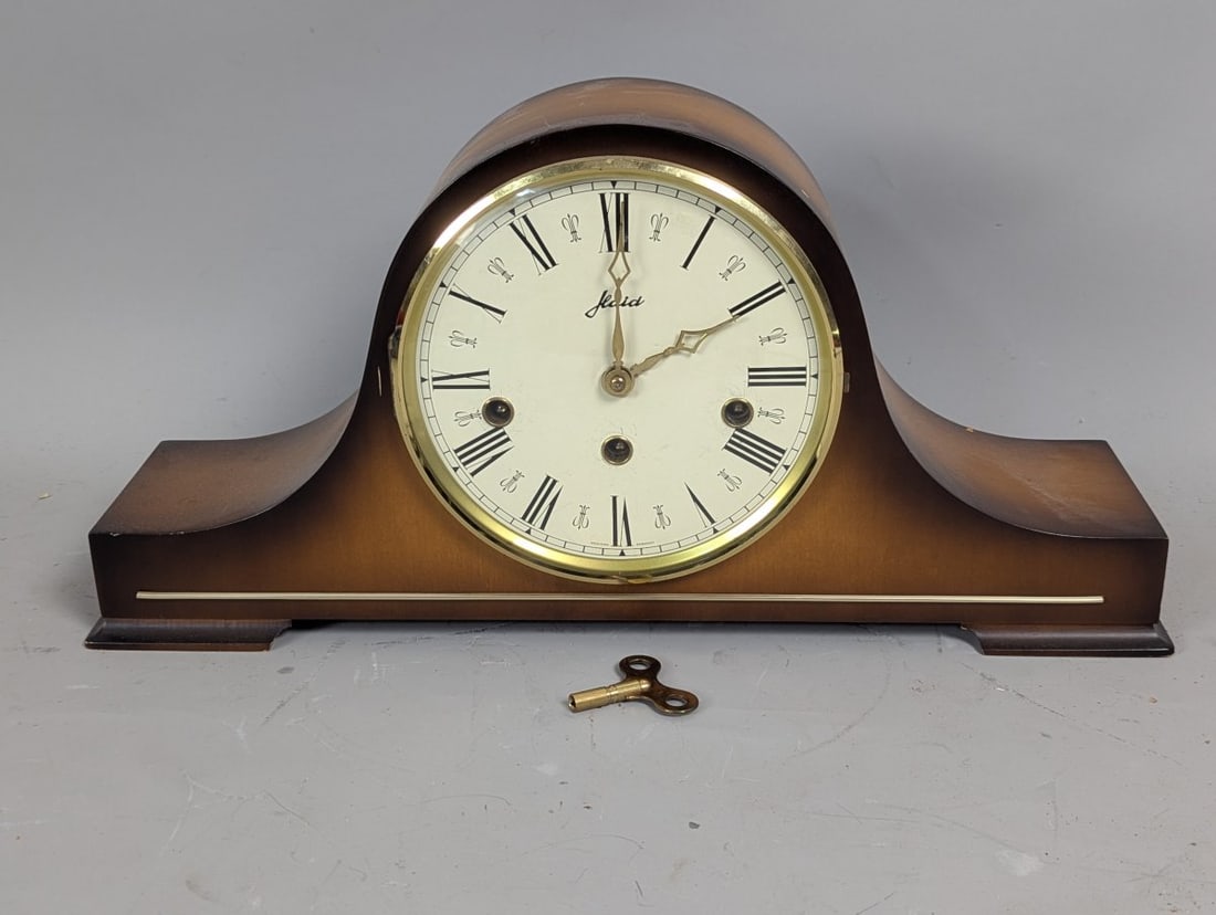 Klaus Napoleon Hat Mantel Clock Franz Hermle Movement Classic Home Decor Timepiece: **Important** Please read below description on how to avoid high shipping costs. This exquisite Klaus Napoleon Hat Mantel Clock stands at 9 high x 18 x 4 1/2 inches, making it a striking addition to