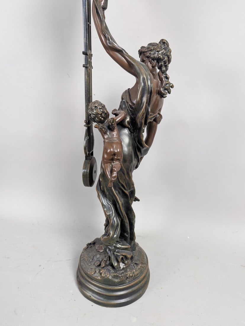 Design Toscano Flora Figural Pendulum Clock Neoclassical Art Nouveau Home Decor - 10